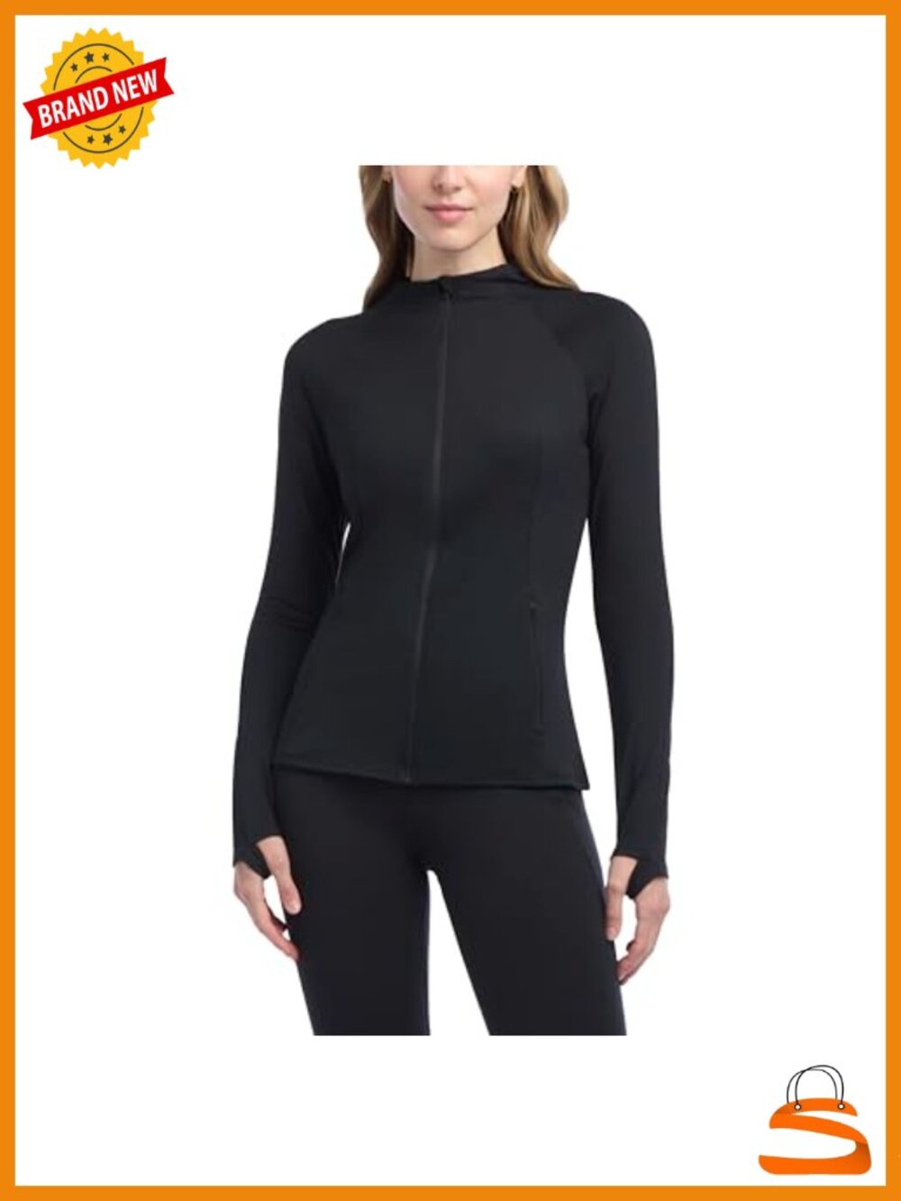 Danskin Women's Full Zip Nylon Yoga Jacket Athletic Thumbhole Activewear
